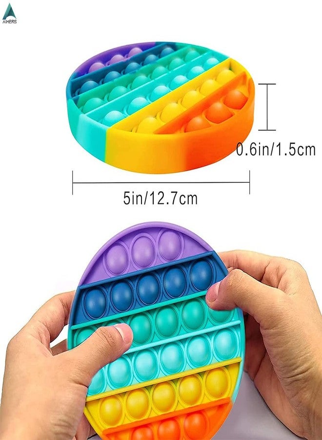 AIMERS Pop Fidget Toys Pack Sensory Toy Push Popping Bubble Fidget Toys for Adults Kids, Stress Toys Autism Toys Special Needs ADHD Anxiety Toys (2 Pack) (2 Pack Rainbow Round) - Image 4